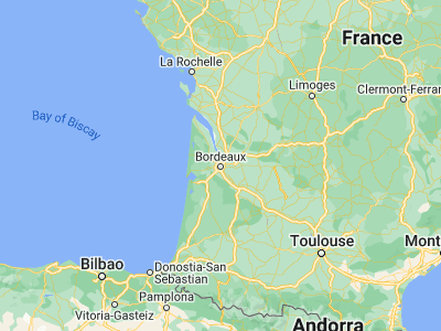 Map showing location of Bordeaux (44.84044, -0.5805)
