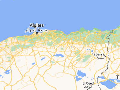 Map showing location of Bordj Bou Arreridj (36.07322, 4.76108)