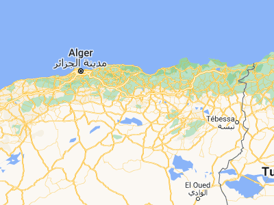Map showing location of Bordj Ghdir (35.90111, 4.89806)