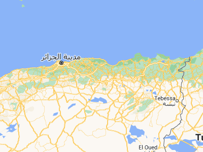 Map showing location of Bordj Zemoura (36.27462, 4.85668)