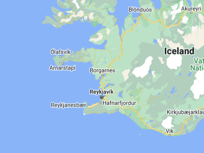 Map showing location of Borgarnes (64.53834, -21.92064)