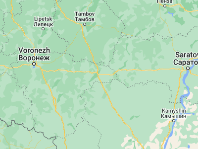 Map showing location of Borisoglebsk (51.36713, 42.08494)