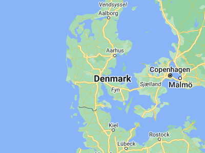 Map showing location of Børkop (55.63794, 9.64822)