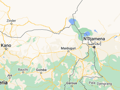 Map showing location of Bornu Yassu (12.2774, 12.5552)