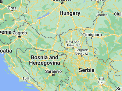 Map showing location of Borovo (45.37639, 18.96694)