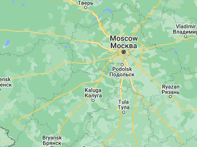 Map showing location of Borovsk (55.20639, 36.48611)