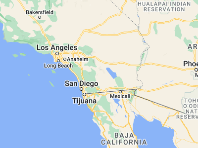 Map showing location of Borrego Springs (33.25587, -116.37501)