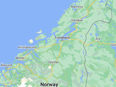 Map showing location of Børsa (63.32672, 10.0692)