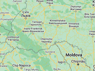 Map showing location of Borshchiv (48.80332, 26.04347)