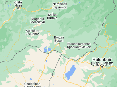 Map showing location of Borzya (50.38333, 116.51667)