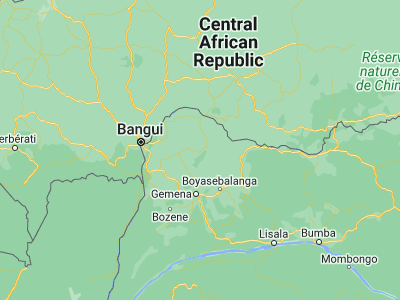 Map showing location of Bosobolo (4.1898, 19.8833)