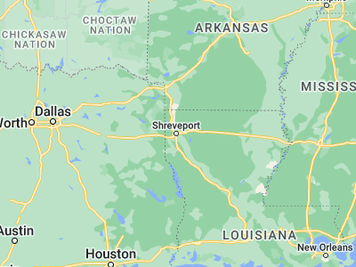 Map showing location of Bossier City (32.51599, -93.73212)