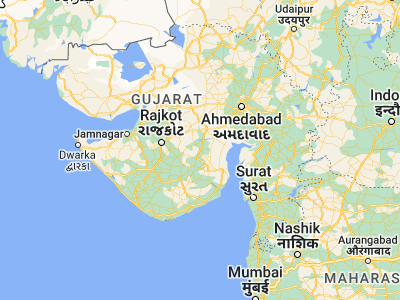 Map showing location of Botād (22.16667, 71.66667)