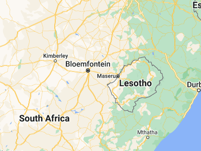 Map showing location of Botshabelo (-29.27016, 26.7052)