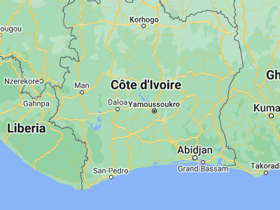 Map showing location of Bouaflé (6.99041, -5.7442)