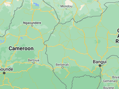 Map showing location of Bouar (5.93404, 15.59599)