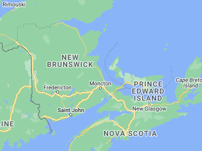 Map showing location of Bouctouche (46.46844, -64.73905)