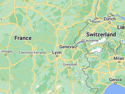 Map showing location of Bourg-en-Bresse (46.20574, 5.2258)