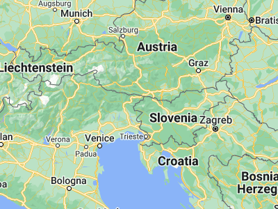 Map showing location of Bovec (46.3375, 13.55278)