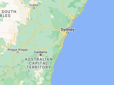 Map showing location of Bowral (-34.4775, 150.4204)