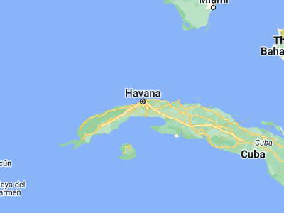 Map showing location of Boyeros (23.0072, -82.4017)