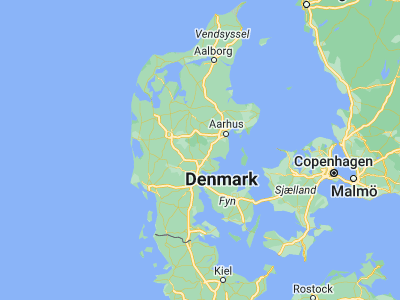 Map showing location of Brædstrup (55.97079, 9.60855)