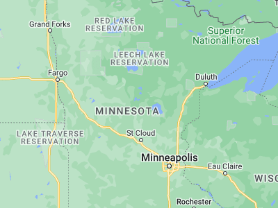 Map showing location of Brainerd (46.35802, -94.20083)