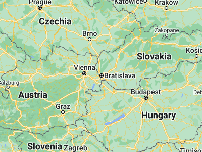 Map showing location of Bratislava (48.14816, 17.10674)