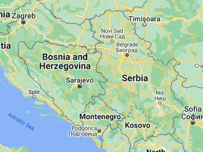 Map showing location of Bratunac (44.18455, 19.33085)