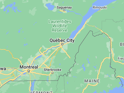 Map showing location of Breakeyville (46.68037, -71.22327)