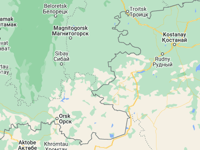 Map showing location of Bredy (52.41528, 60.34111)