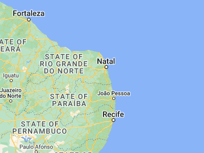 Map showing location of Brejinho (-6.19083, -35.35667)