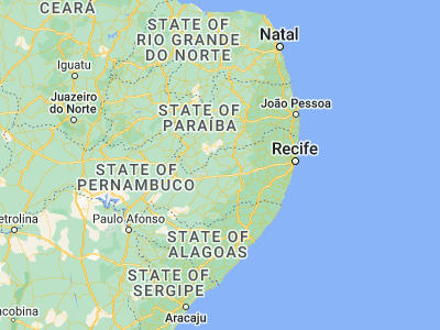 Map showing location of Brejo da Madre de Deus (-8.14583, -36.37111)