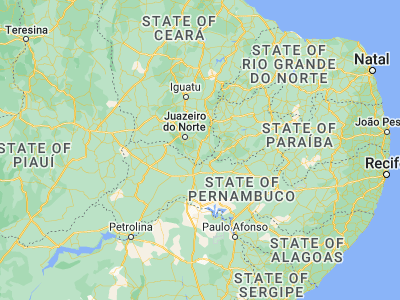 Map showing location of Brejo Santo (-7.49333, -38.98722)