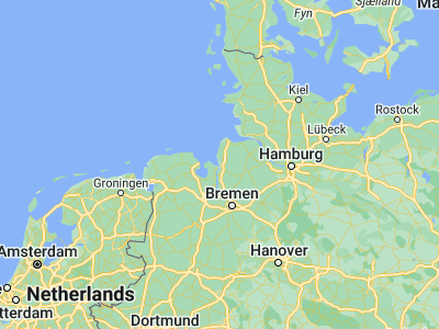 Map showing location of Bremerhaven (53.55021, 8.57674)