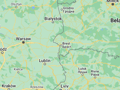 Map showing location of Brest (52.09755, 23.68775)