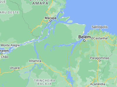 Map showing location of Breves (-1.68222, -50.48028)