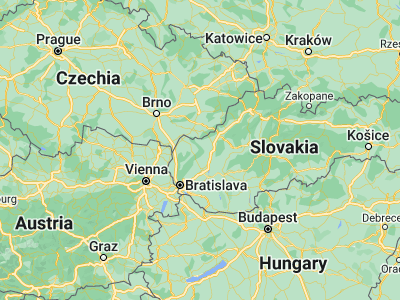 Map showing location of Brezová pod Bradlom (48.6635, 17.53904)