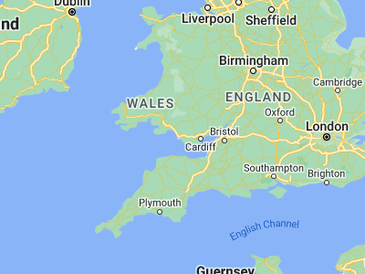 Map showing location of Bridgend (51.50583, -3.57722)