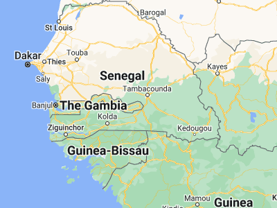 Map showing location of Brifu (13.5, -13.93333)