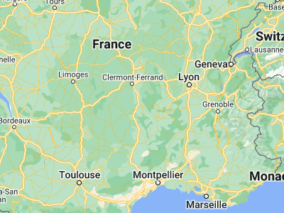 Map showing location of Brioude (45.3, 3.4)