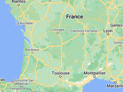 Map showing location of Brive-la-Gaillarde (45.15, 1.53333)