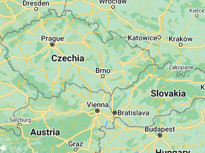 Map showing location of Brno (49.19522, 16.60796)