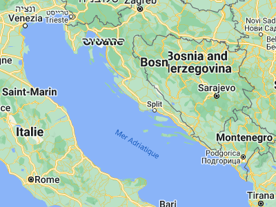 Map showing location of Brodarica (43.68, 15.91972)