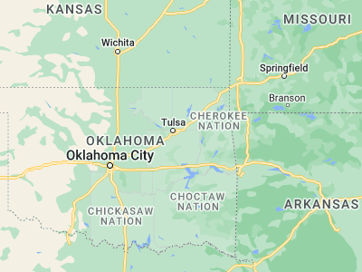 Map showing location of Broken Arrow (36.0526, -95.79082)