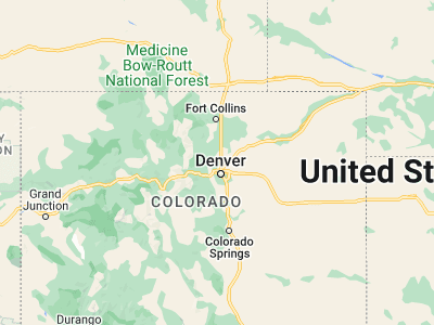 Map showing location of Broomfield (39.92054, -105.08665)