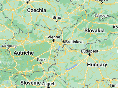 Map showing location of Bruck an der Leitha (48.01667, 16.76667)
