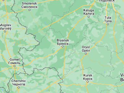 Map showing location of Bryansk (53.25209, 34.37167)