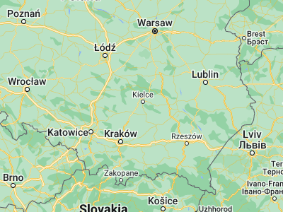 Map showing location of Brzeziny (50.77273, 20.57319)