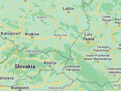 Map showing location of Brzozów (49.69501, 22.01926)